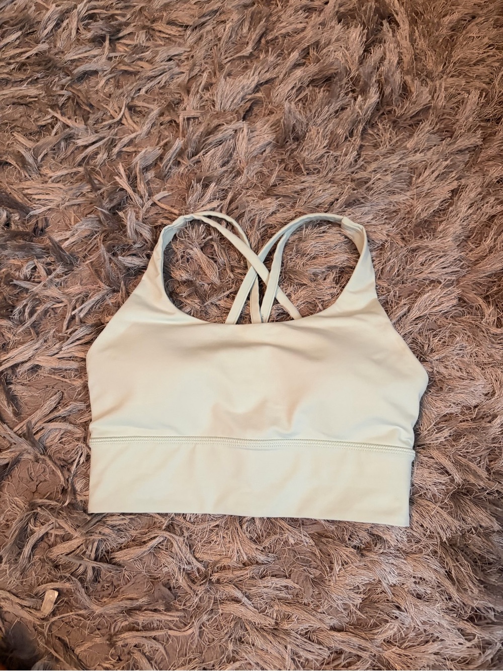 lululemon athletica Cream Double-Strap Crossback Sports Bra